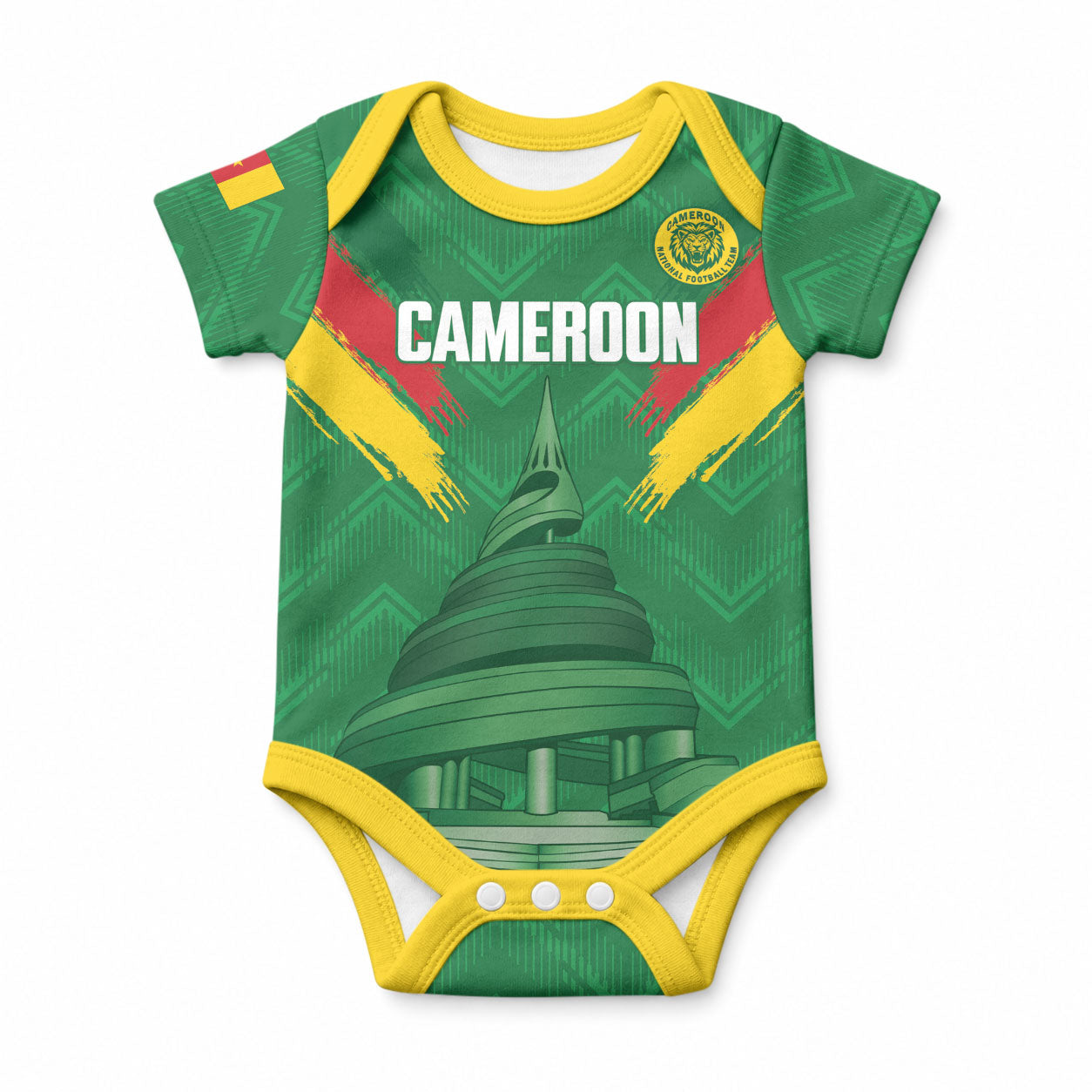 Cameroon Football Custom Baby Onesie Reunification Monument Les Lionnes Indomptables