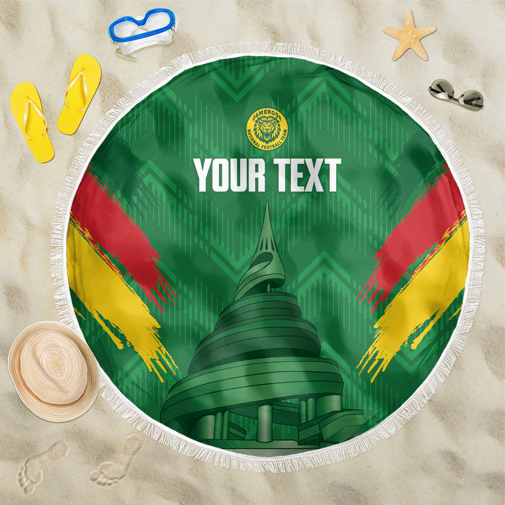 Cameroon Football Custom Beach Blanket Reunification Monument Les Lionnes Indomptables