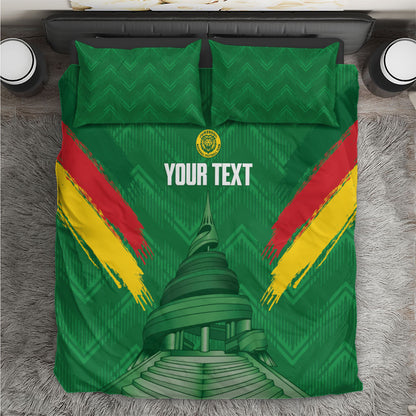 Cameroon Football Custom Bedding Set Reunification Monument Les Lionnes Indomptables