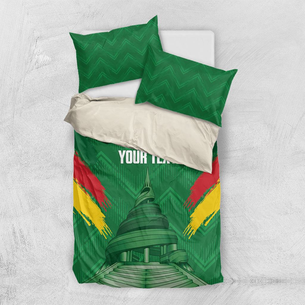 Cameroon Football Custom Bedding Set Reunification Monument Les Lionnes Indomptables