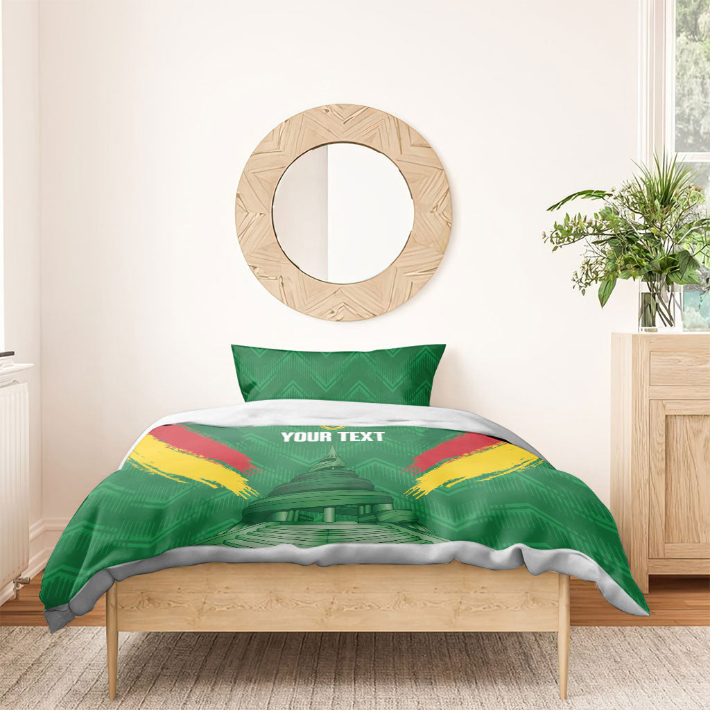 Cameroon Football Custom Bedding Set Reunification Monument Les Lionnes Indomptables