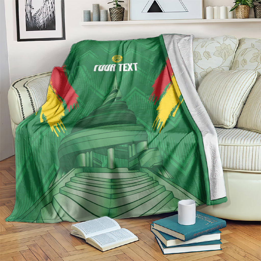 Cameroon Football Custom Blanket Reunification Monument Les Lionnes Indomptables