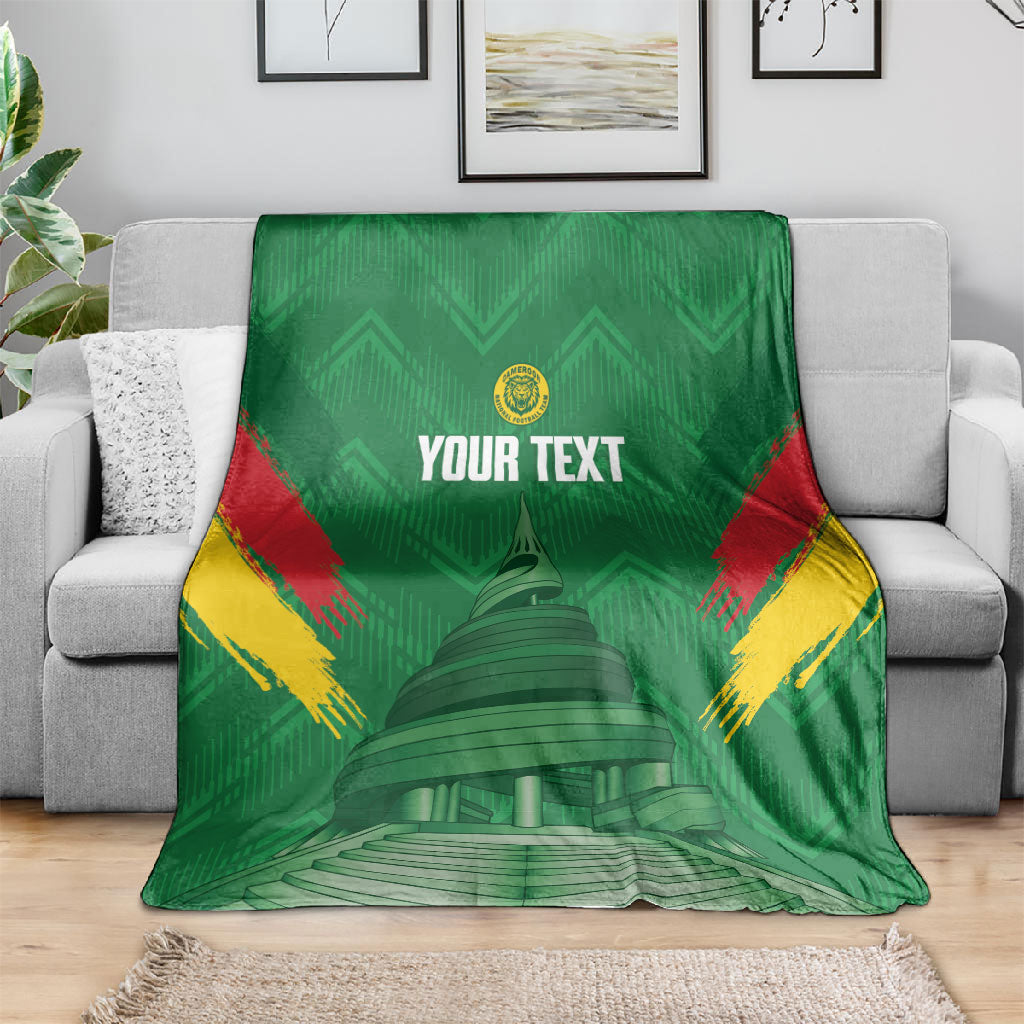 Cameroon Football Custom Blanket Reunification Monument Les Lionnes Indomptables