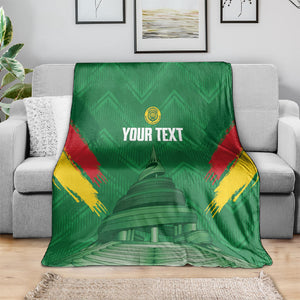 Cameroon Football Custom Blanket Reunification Monument Les Lionnes Indomptables