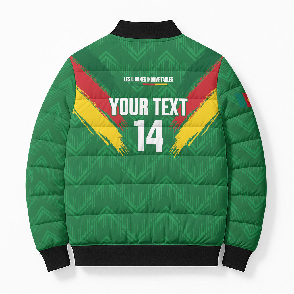 Cameroon Football Custom Bomber Puffer Jacket Reunification Monument Les Lionnes Indomptables