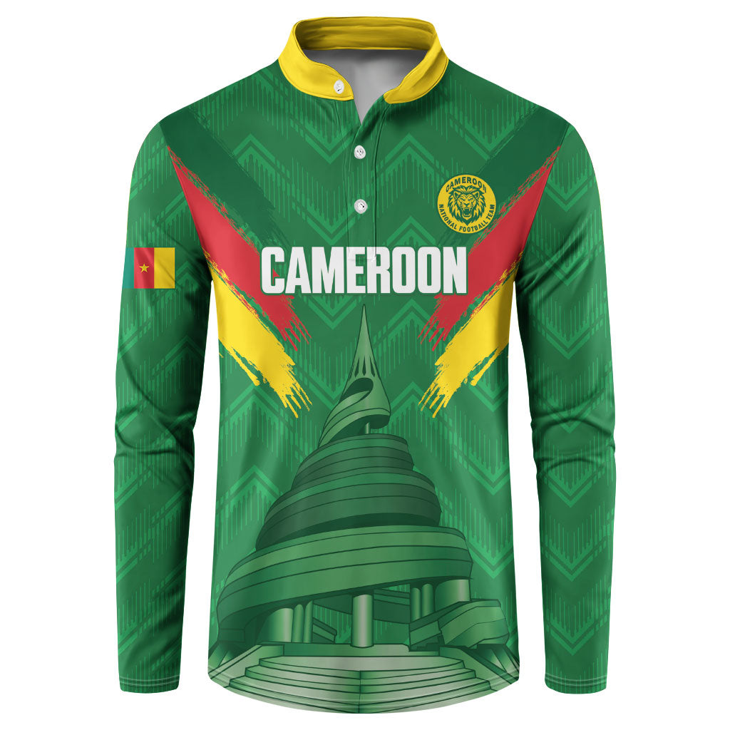 Cameroon Football Custom Button Sweatshirt Reunification Monument Les Lionnes Indomptables