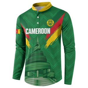 Cameroon Football Custom Button Sweatshirt Reunification Monument Les Lionnes Indomptables