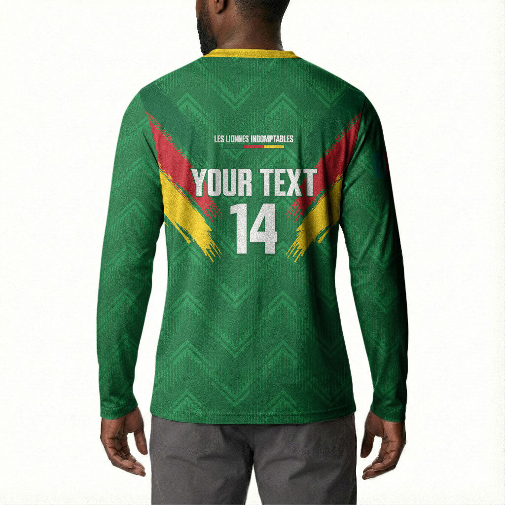 Cameroon Football Custom Button Sweatshirt Reunification Monument Les Lionnes Indomptables