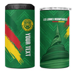 Cameroon Football Custom 4 in 1 Can Cooler Tumbler Reunification Monument Les Lionnes Indomptables