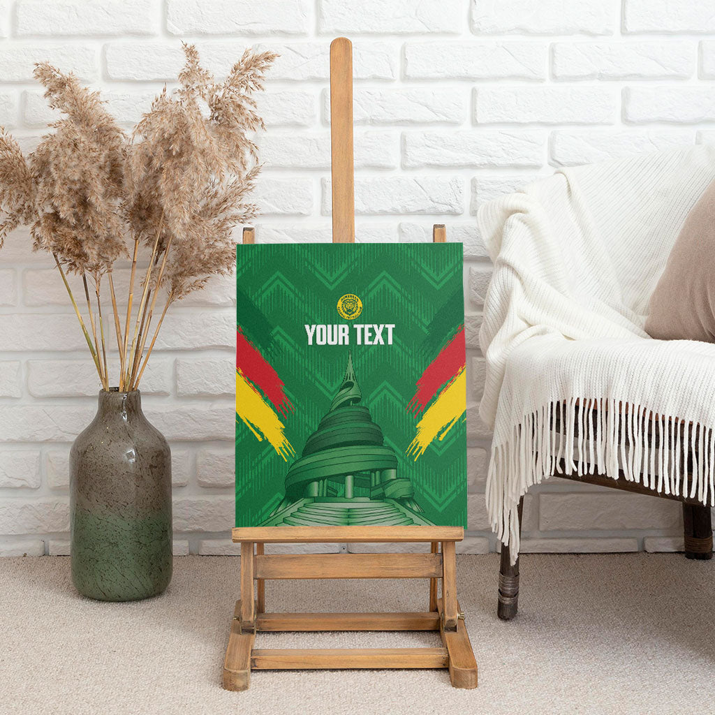 Cameroon Football Custom Canvas Wall Art Reunification Monument Les Lionnes Indomptables