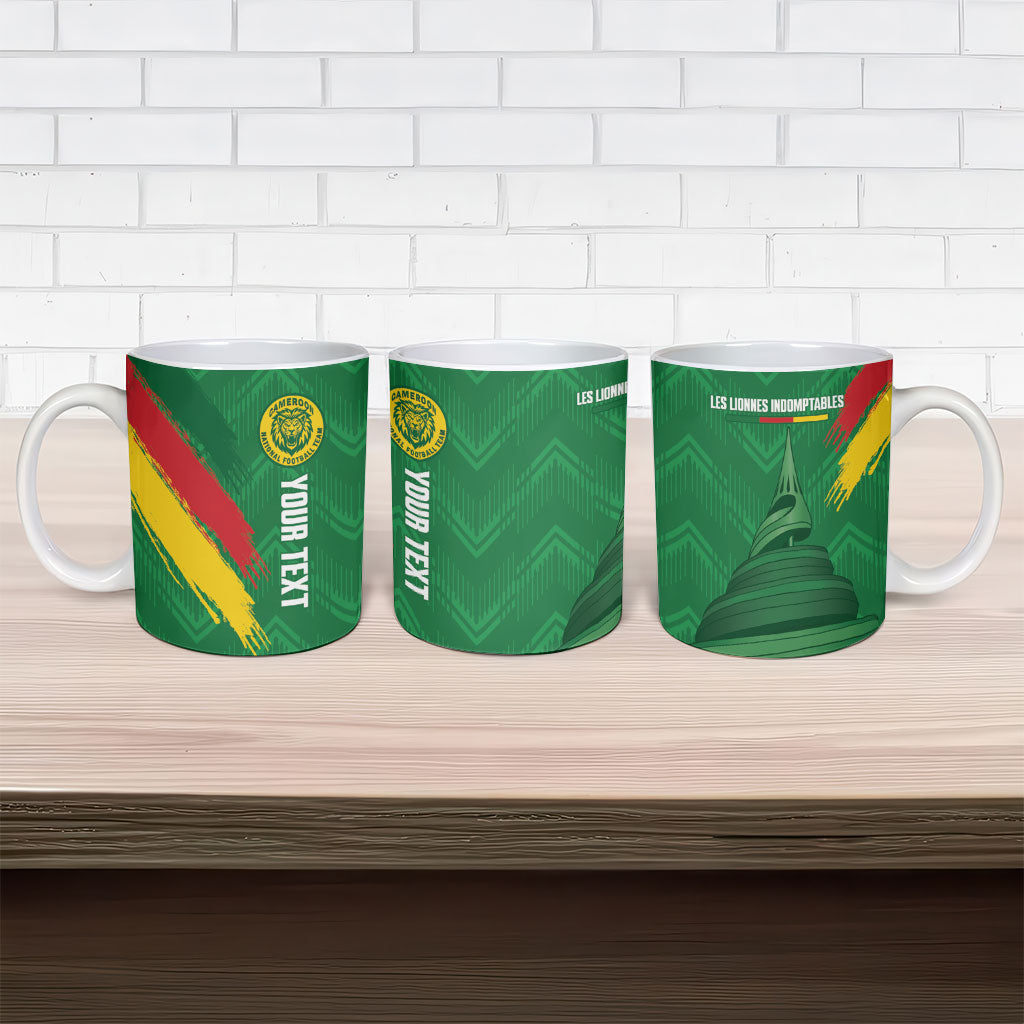 Cameroon Football Custom Ceramic Mug Reunification Monument Les Lionnes Indomptables