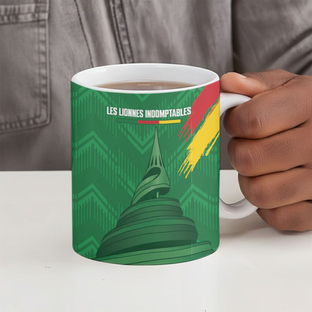 Cameroon Football Custom Ceramic Mug Reunification Monument Les Lionnes Indomptables