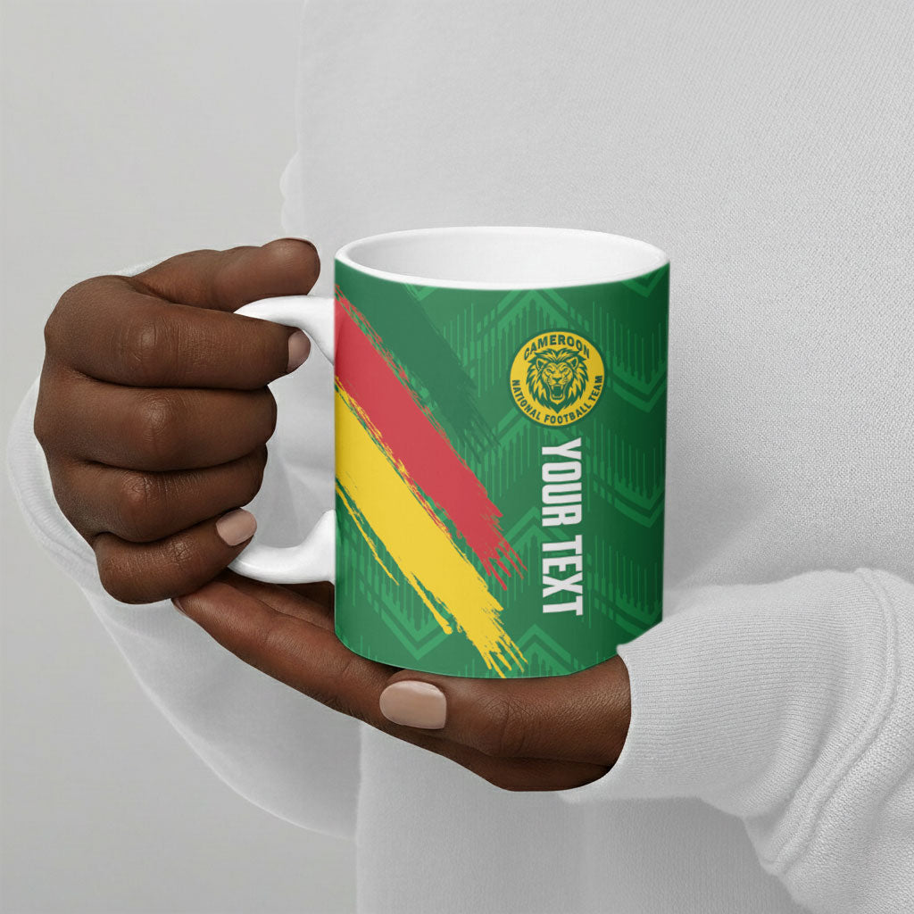 Cameroon Football Custom Ceramic Mug Reunification Monument Les Lionnes Indomptables