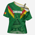 Cameroon Football Custom Cross Shoulder Shirt Reunification Monument Les Lionnes Indomptables