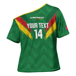 Cameroon Football Custom Cross Shoulder Shirt Reunification Monument Les Lionnes Indomptables
