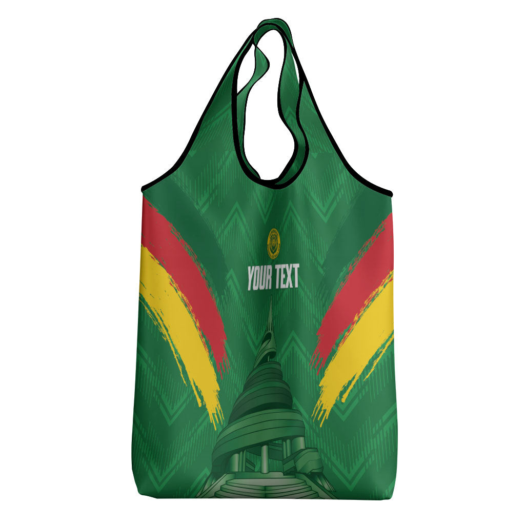 Cameroon Football Custom Grocery Bag Reunification Monument Les Lionnes Indomptables