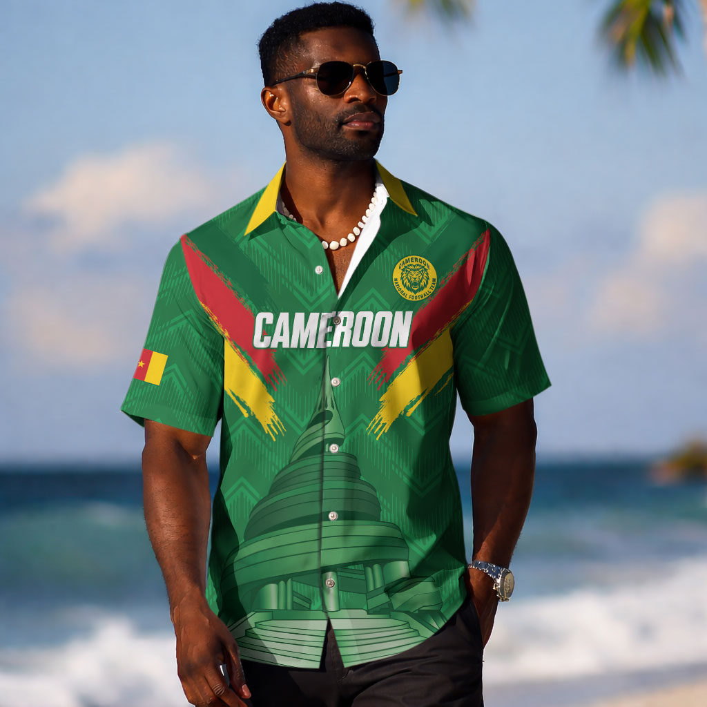 Cameroon Football Custom Hawaiian Shirt Reunification Monument Les Lionnes Indomptables