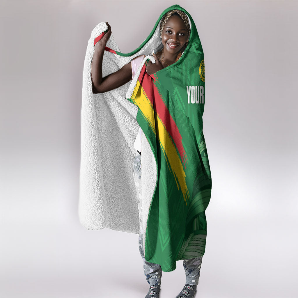 Cameroon Football Custom Hooded Blanket Reunification Monument Les Lionnes Indomptables