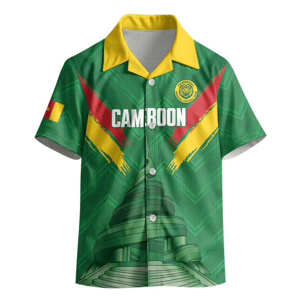 Cameroon Football Custom Kid Hawaiian Shirt Reunification Monument Les Lionnes Indomptables