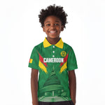 Cameroon Football Custom Kid Polo Shirt Reunification Monument Les Lionnes Indomptables
