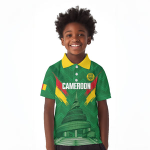 Cameroon Football Custom Kid Polo Shirt Reunification Monument Les Lionnes Indomptables