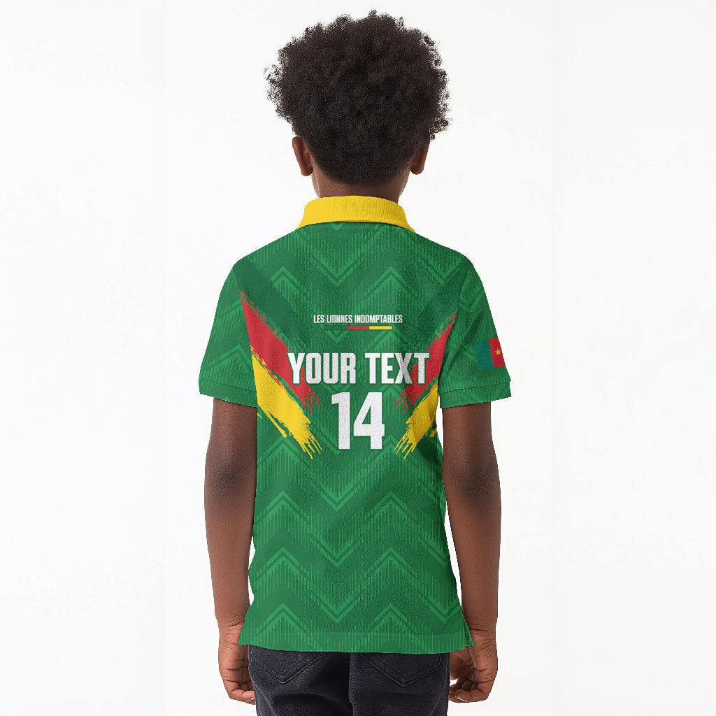 Cameroon Football Custom Kid Polo Shirt Reunification Monument Les Lionnes Indomptables