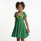 Cameroon Football Custom Kid Short Sleeve Dress Reunification Monument Les Lionnes Indomptables