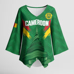Cameroon Football Custom Kimono Sleeve Blouse Reunification Monument Les Lionnes Indomptables