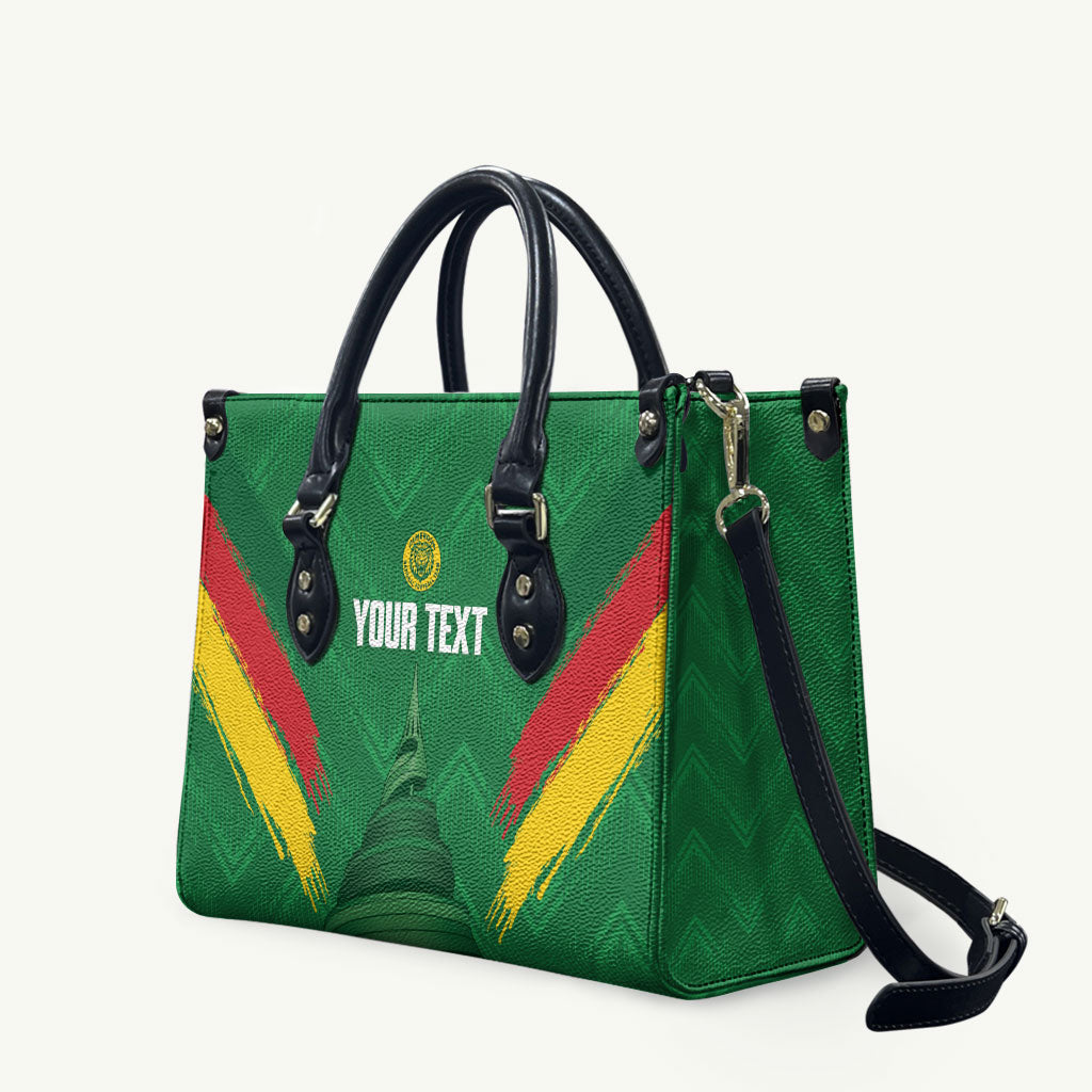Cameroon Football Custom Leather Bag Reunification Monument Les Lionnes Indomptables