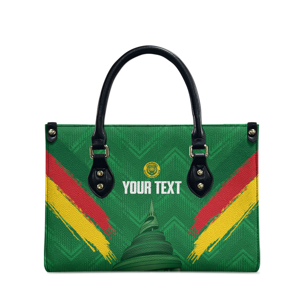 Cameroon Football Custom Leather Bag Reunification Monument Les Lionnes Indomptables