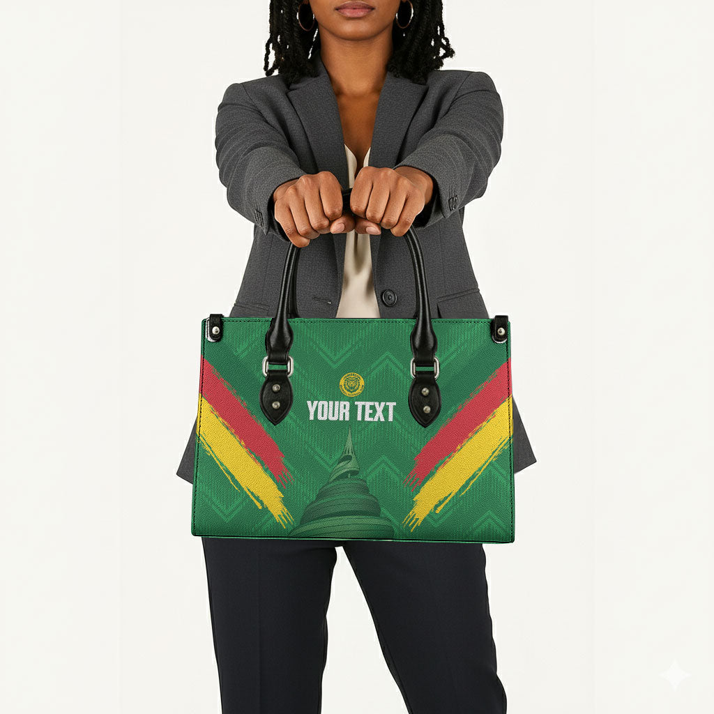 Cameroon Football Custom Leather Bag Reunification Monument Les Lionnes Indomptables