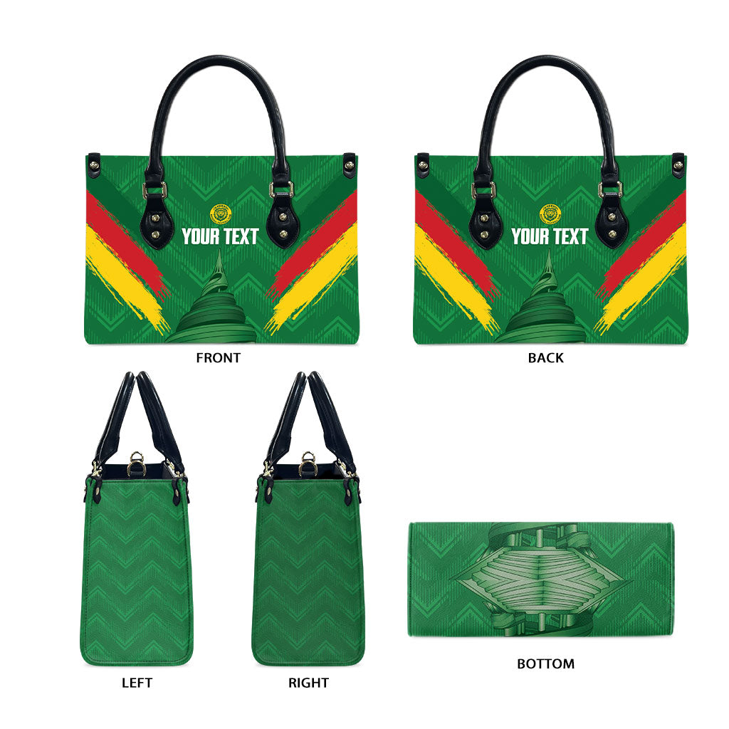 Cameroon Football Custom Leather Bag Reunification Monument Les Lionnes Indomptables