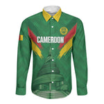 Cameroon Football Custom Long Sleeve Button Shirt Reunification Monument Les Lionnes Indomptables