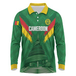 Cameroon Football Custom Long Sleeve Polo Shirt Reunification Monument Les Lionnes Indomptables