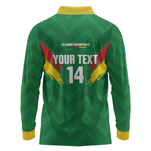 Cameroon Football Custom Long Sleeve Polo Shirt Reunification Monument Les Lionnes Indomptables