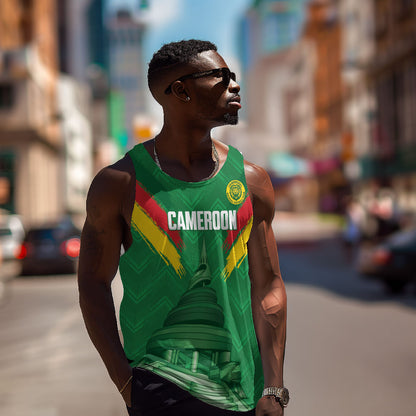 Cameroon Football Custom Men Tank Top Reunification Monument Les Lionnes Indomptables