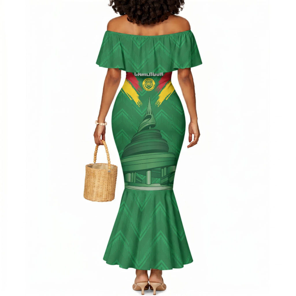 Cameroon Football Custom Mermaid Dress Reunification Monument Les Lionnes Indomptables