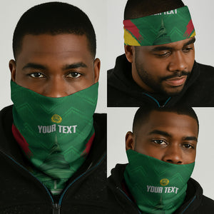 Cameroon Football Custom Neck Gaiter Reunification Monument Les Lionnes Indomptables