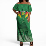 Cameroon Football Custom Off Shoulder Maxi Dress Reunification Monument Les Lionnes Indomptables