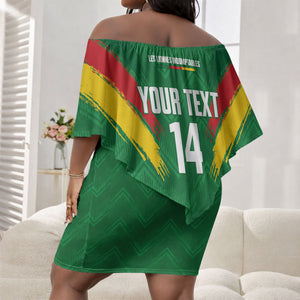 Cameroon Football Custom Off Shoulder Short Dress Reunification Monument Les Lionnes Indomptables