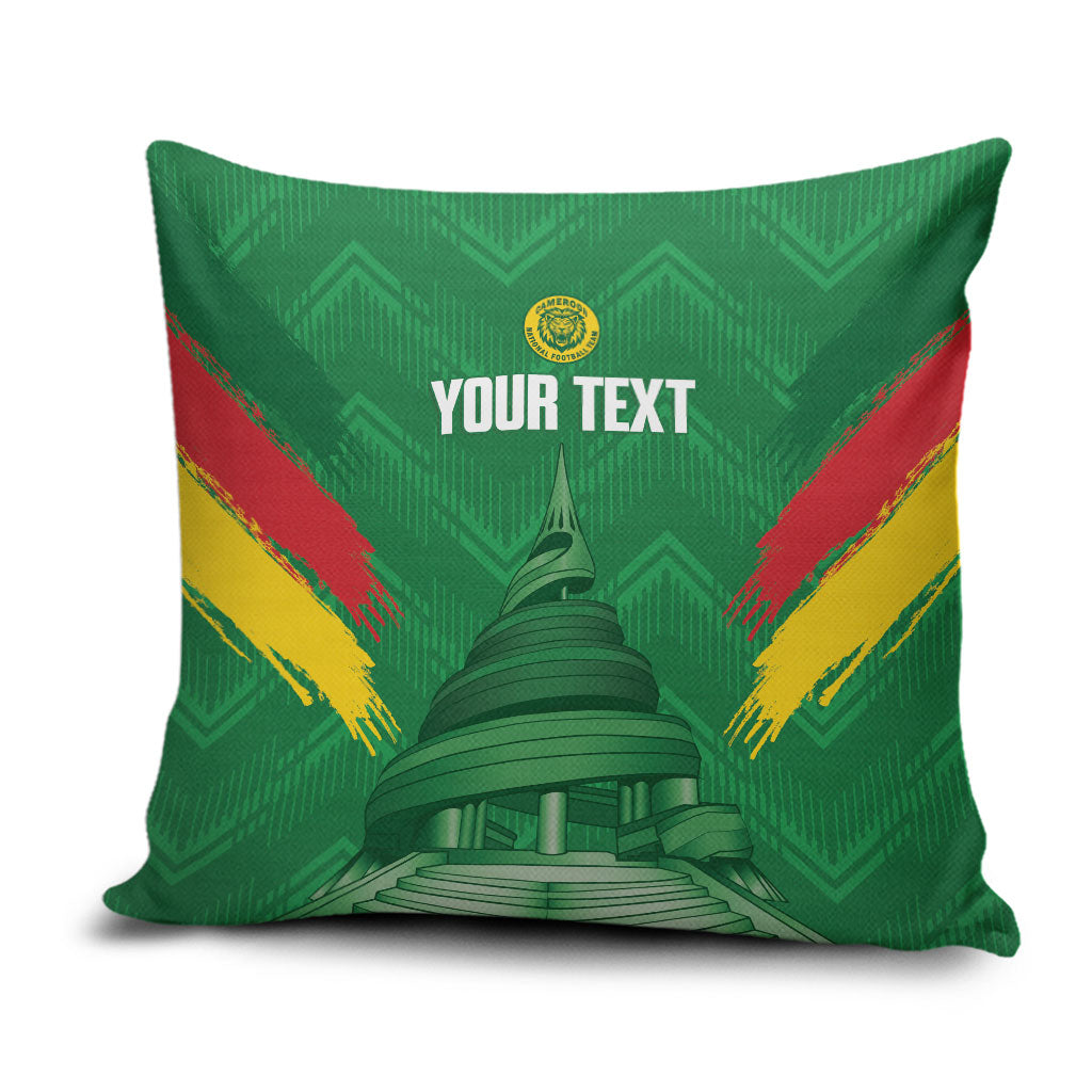 Cameroon Football Custom Pillow Cover Reunification Monument Les Lionnes Indomptables