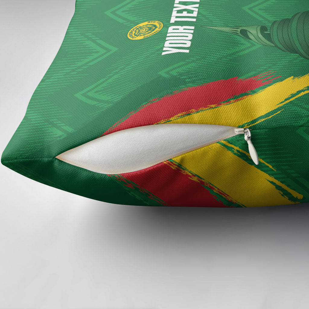 Cameroon Football Custom Pillow Cover Reunification Monument Les Lionnes Indomptables