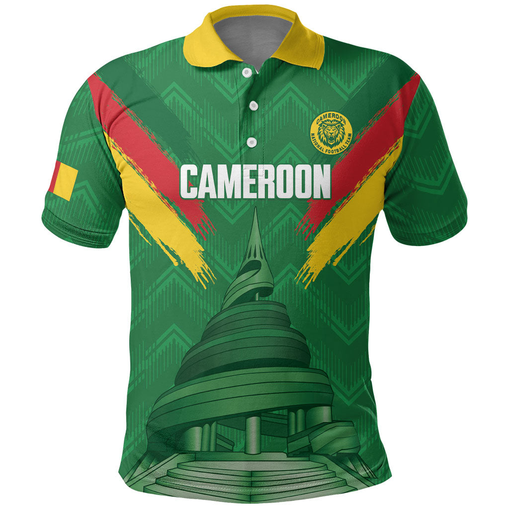 Cameroon Football Custom Polo Shirt Reunification Monument Les Lionnes Indomptables