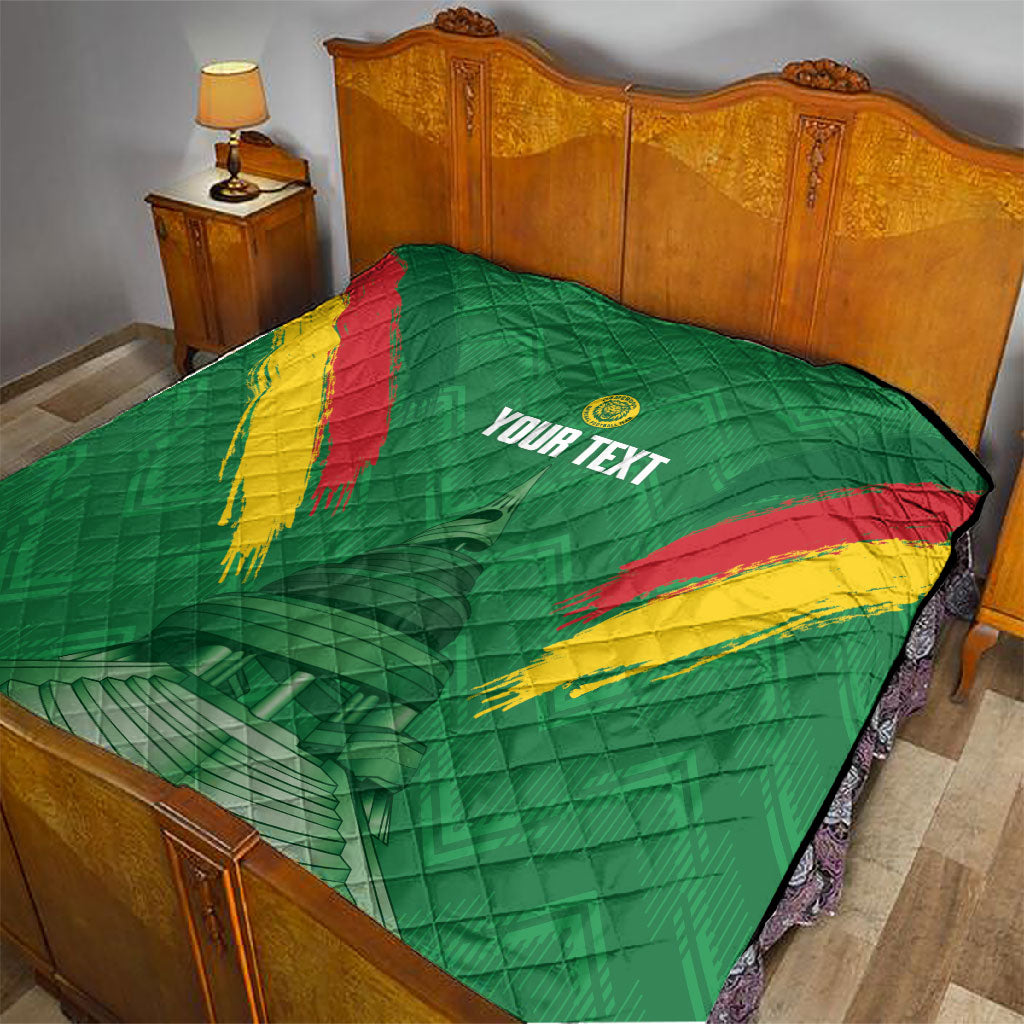 Cameroon Football Custom Quilt Reunification Monument Les Lionnes Indomptables