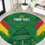 Cameroon Football Custom Round Carpet Reunification Monument Les Lionnes Indomptables