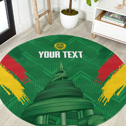Cameroon Football Custom Round Carpet Reunification Monument Les Lionnes Indomptables