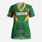 Cameroon Football Custom Scrub Top Reunification Monument Les Lionnes Indomptables