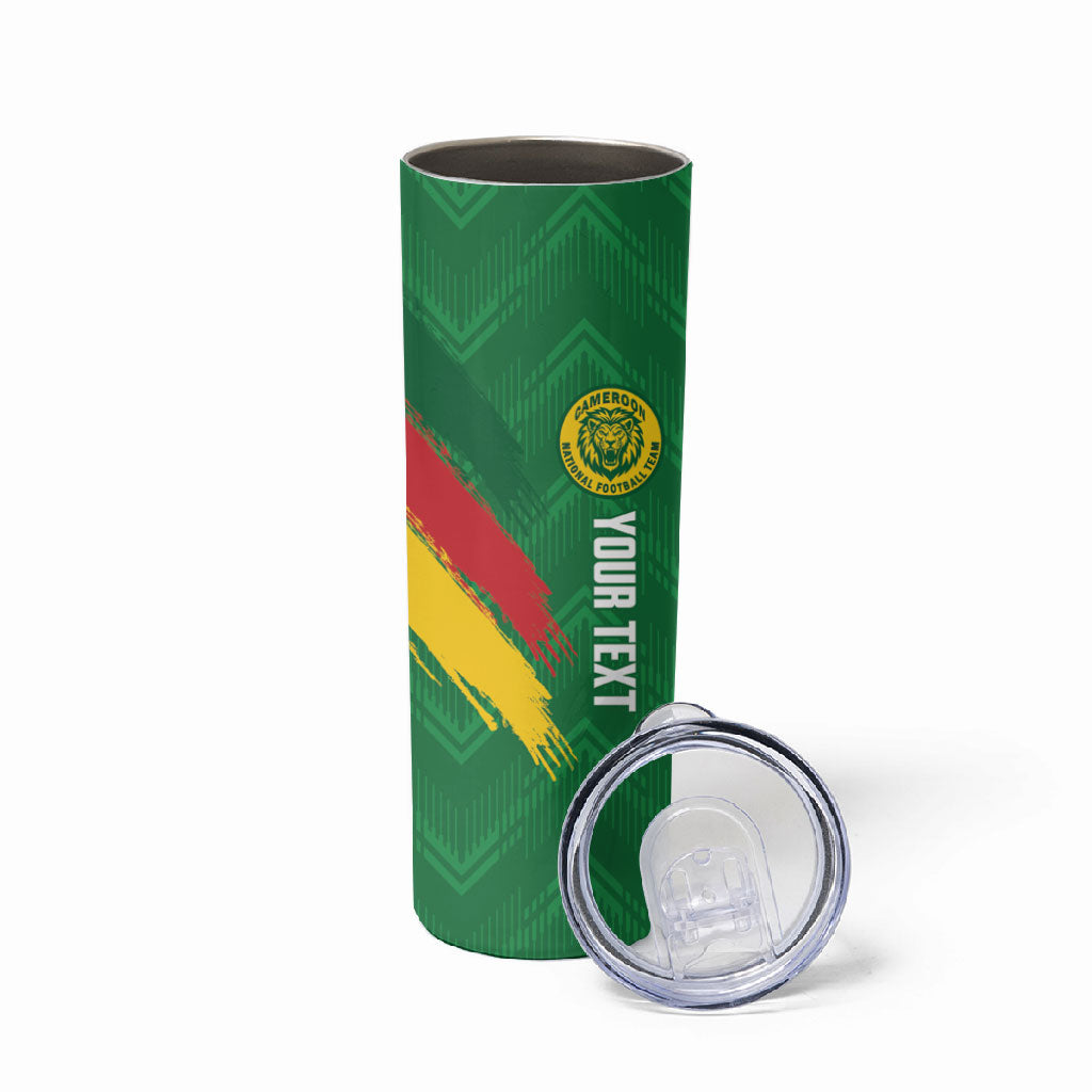 Cameroon Football Custom Skinny Tumbler Reunification Monument Les Lionnes Indomptables