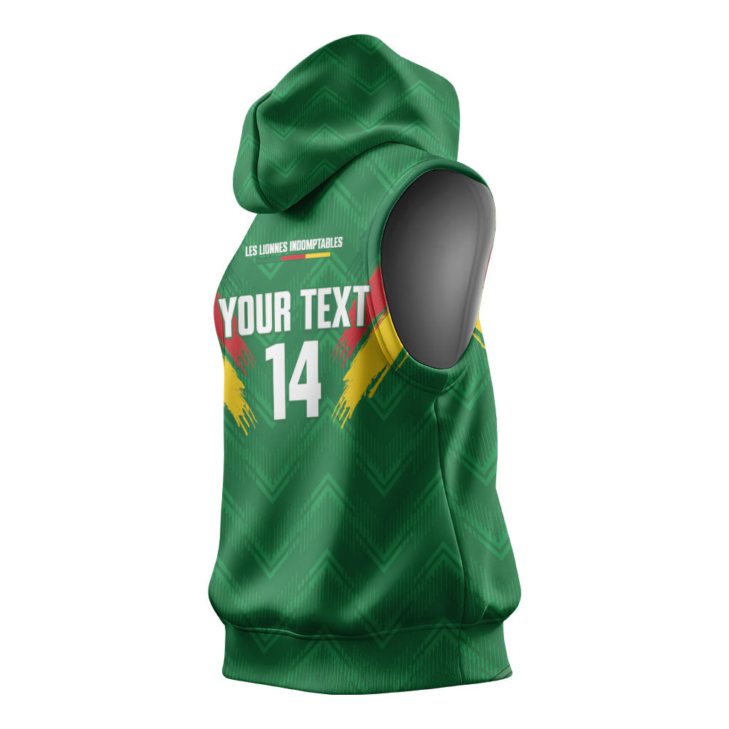 Cameroon Football Custom Sleeveless Hoodie Reunification Monument Les Lionnes Indomptables