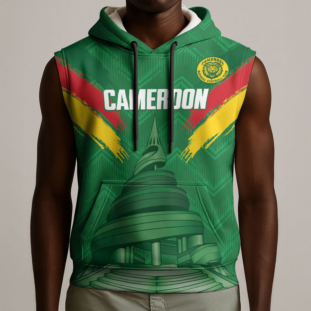 Cameroon Football Custom Sleeveless Hoodie Reunification Monument Les Lionnes Indomptables